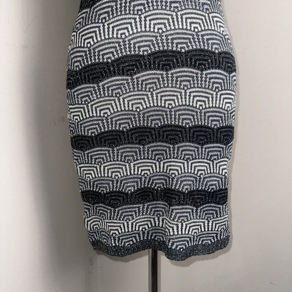 Grifflin Paris Dress Black Gray Cream Sleeveless Knit Stretch Size Small - Picture 3 of 9